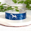 Horse cuff bracelet, metal bangle, equestrian jewellery, horse gifts. B383