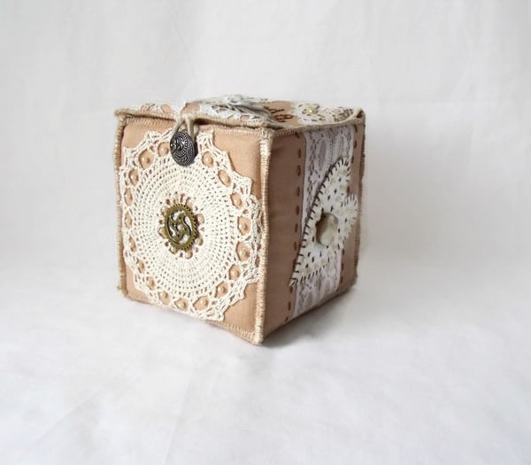 embellished cottage chic vintage style storage box