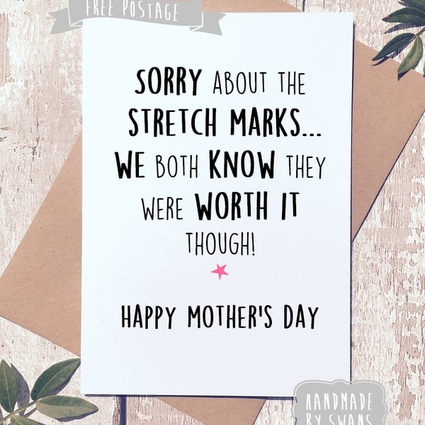Mother's day card - Sorry about the stretch marks