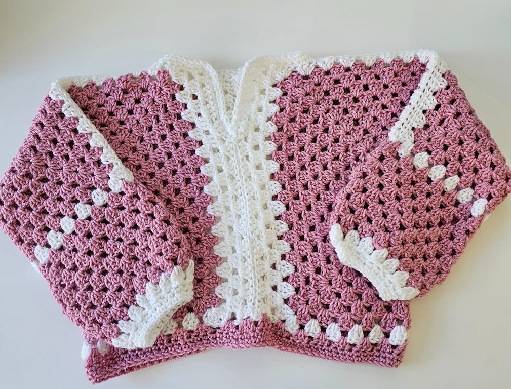 Kids crochet cropped hexi sweater