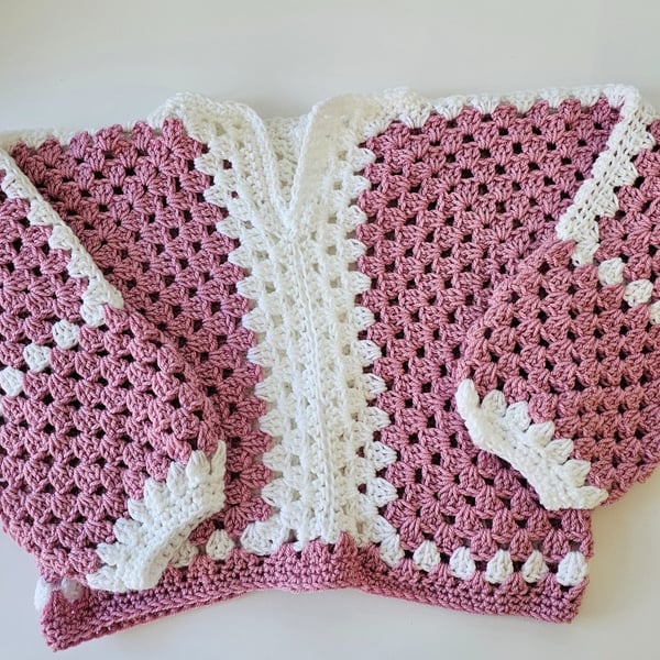 Kids crochet cropped hexi sweater