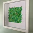 Framed Botanical Wall Art "Spring" - Everlasting Plant Leaf - Unique Paper Art
