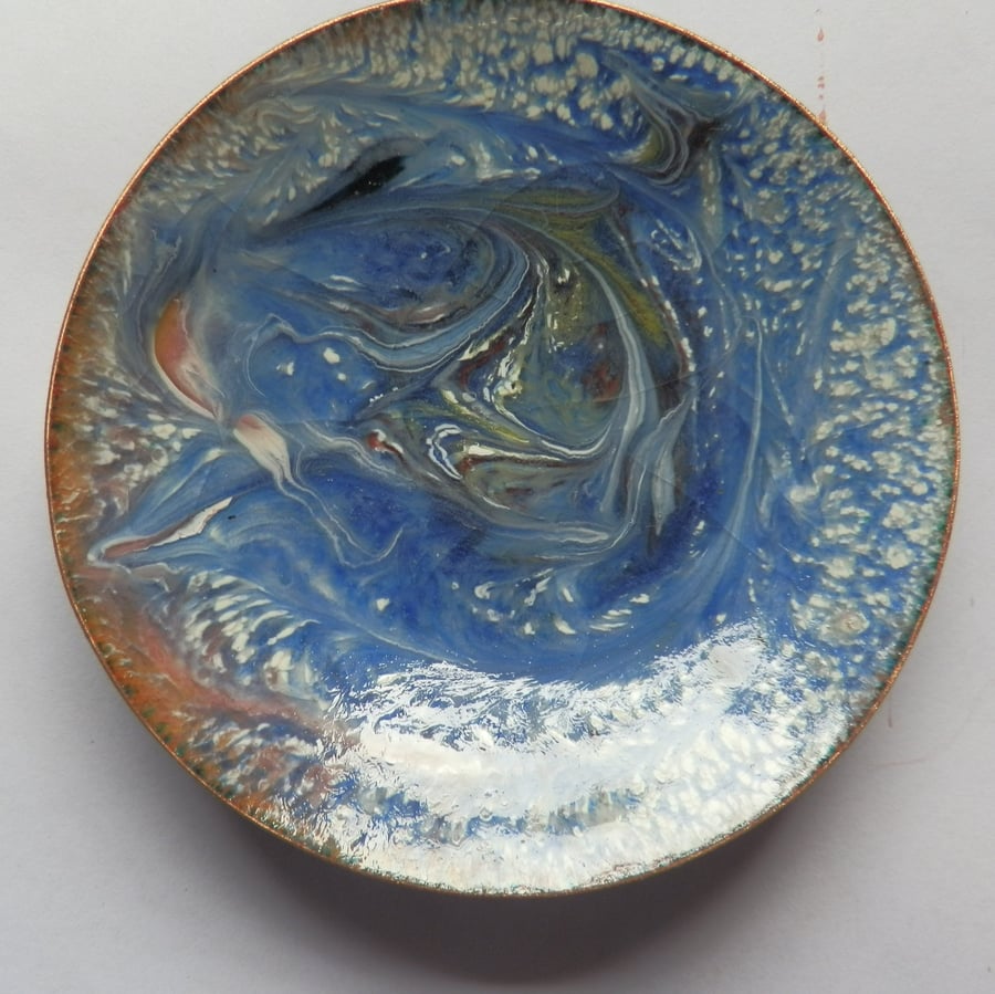 enamelled bowl - blue whirlpool
