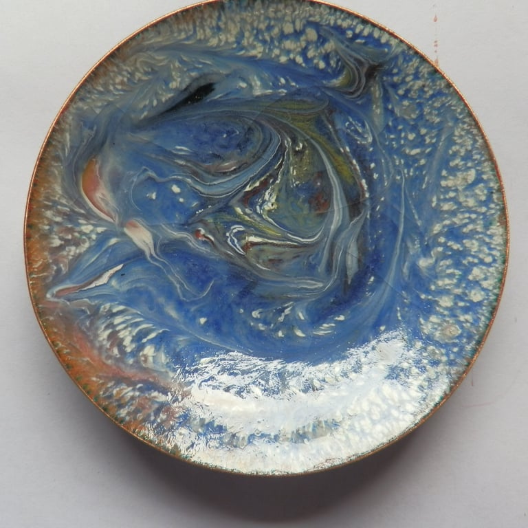 enamelled bowl - blue whirlpool