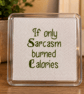 Handmade Cross Stitch Coaster – Funny Sarcastic Quote Gift