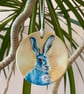 Perfectly Imperfect - Lunar Hare ceramic ornament - a 'second' - Image 1