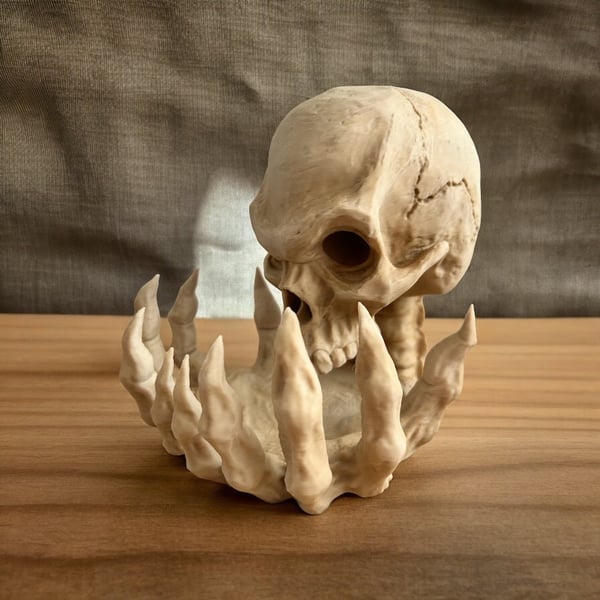 Weeping Skull Backflow Incense Burner 3D Printed Hand Painted Phantom Gothic