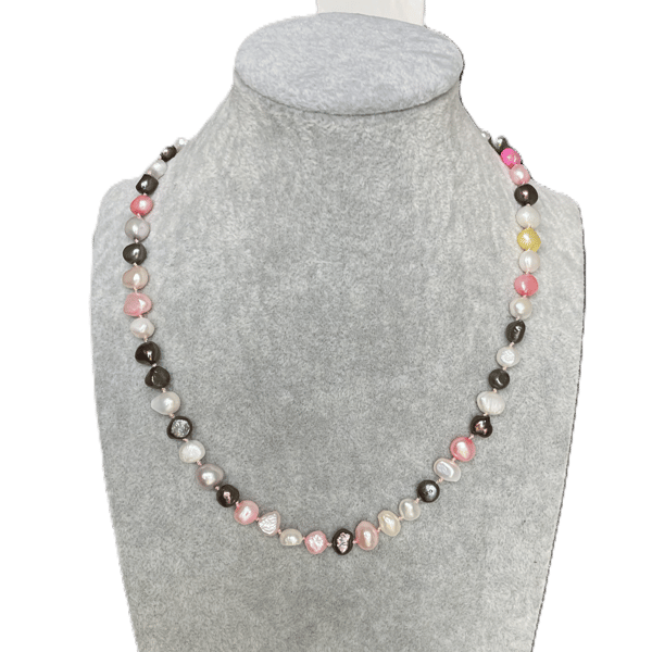 Freshwater Baroque Pearl Multi-coloured Necklace.  Mothers day gift