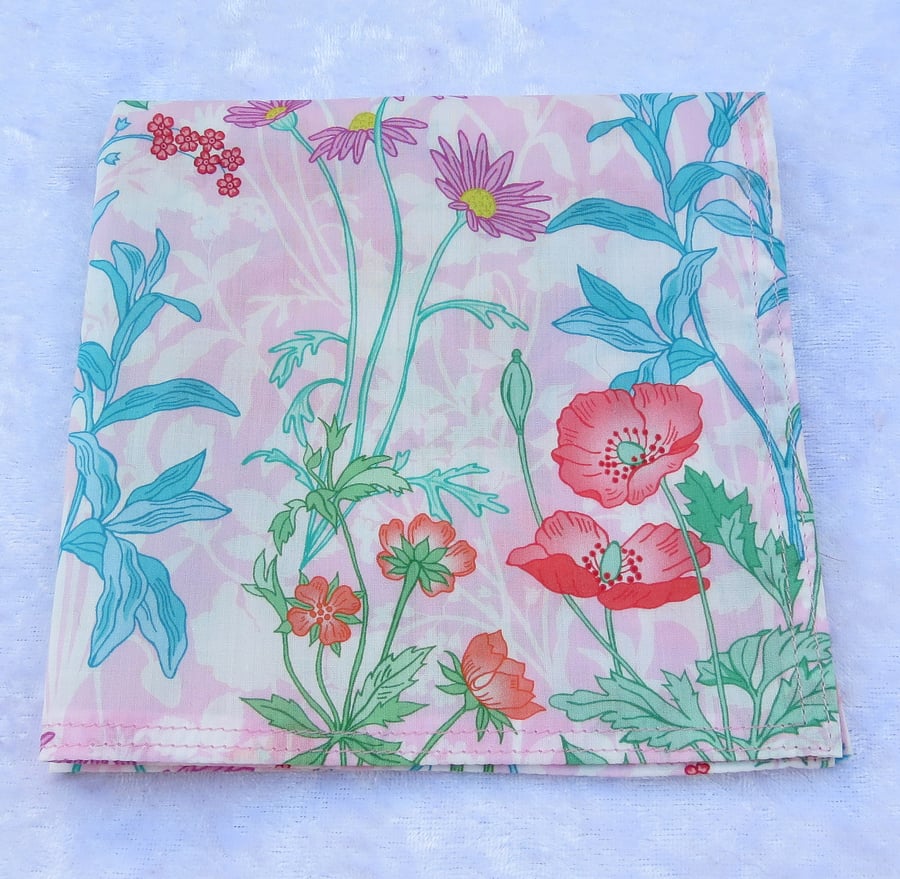 Liberty Tana Lawn handkerchief, ladies handkerchief, floral