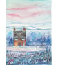 Snowman Cottage - PRINT - Signed Limited Edition Giclee Print - Image 1