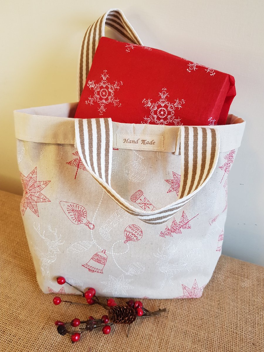 Reusable fabric Christmas bag: mediim