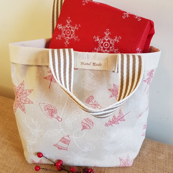 Reusable fabric Christmas bag: mediim