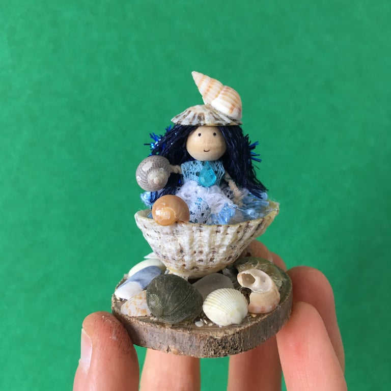 Very Tiny Sea Shell Fairy Decoration, Fairy Doll Ornaments