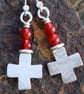 silver cross earrings - Image 1
