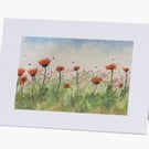 Wildflower Meadow Watercolour Printed Greeting Card