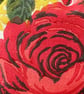 1950s Floral 'Carnations & Roses' Vintage Barkcloth Drawstring Bag, Wine Ribbon - Image 5