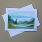 original painting watercolour landscape greetings card ( ref FA216 A4 )
