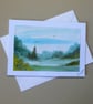 original painting watercolour landscape greetings card ( ref FA216 A4 )