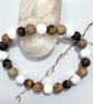 Soothing Bracelet with Magnesite, Picture Jasper and Tigers Eye Gemstones.