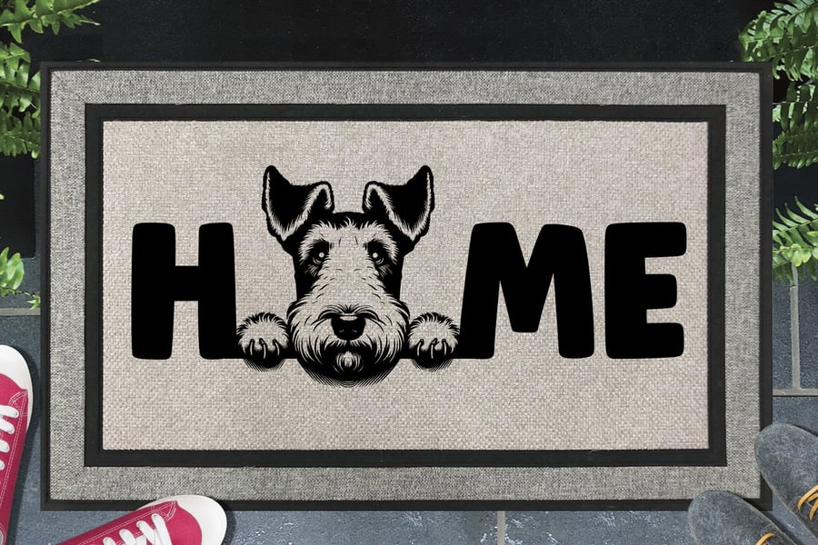 Fox Terrier Home Door Mat No.3 - All Weather Welcome Mat - 45x70cm 
