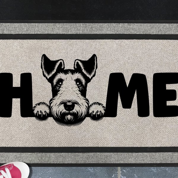 Fox Terrier Home Door Mat No.3 - All Weather Welcome Mat - 45x70cm 