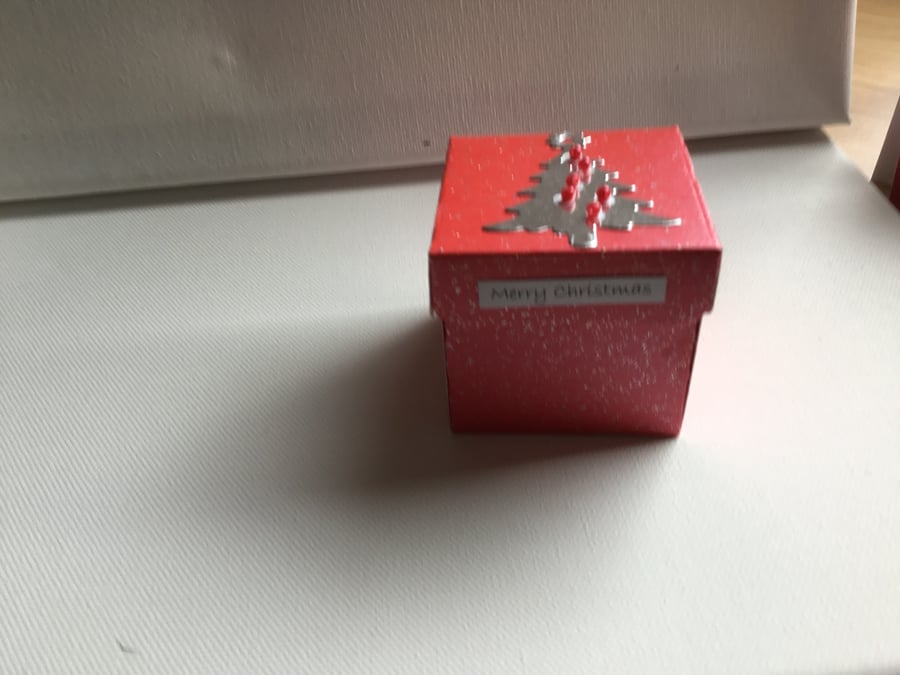 Set of 4 gift boxes. Christmas tree gift box. Favour box. Gift wrap. Box. CC591