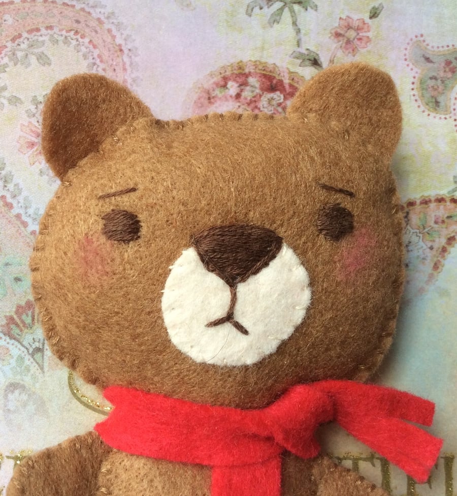 Hand stitched Felt Teddy Bear