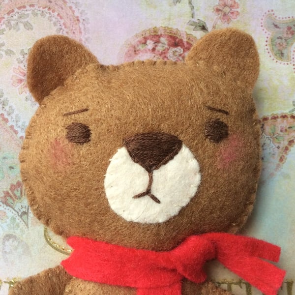 Hand stitched Felt Teddy Bear