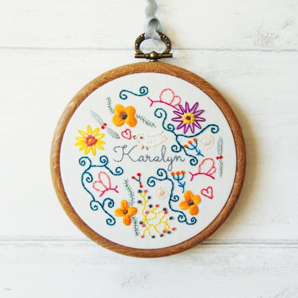 Quirky Embroidery Gift for Her, Personalised Unique Gift, Hand Embroidered 