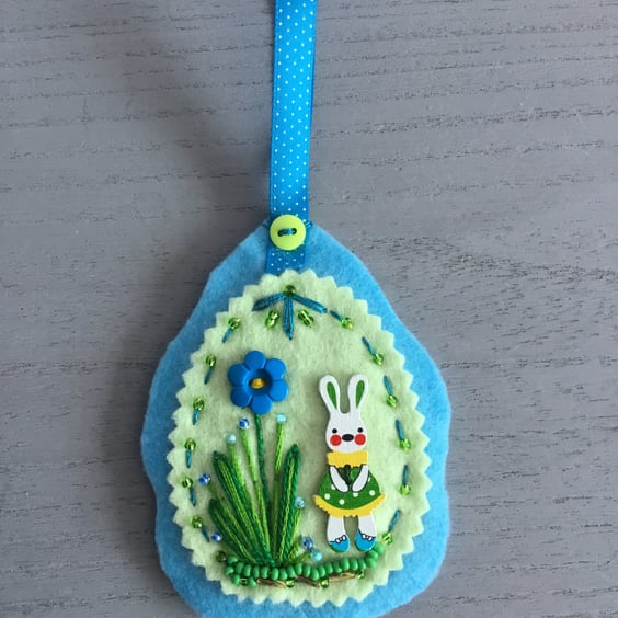 Hand Embroidered Spring Time Hanging Decoration 