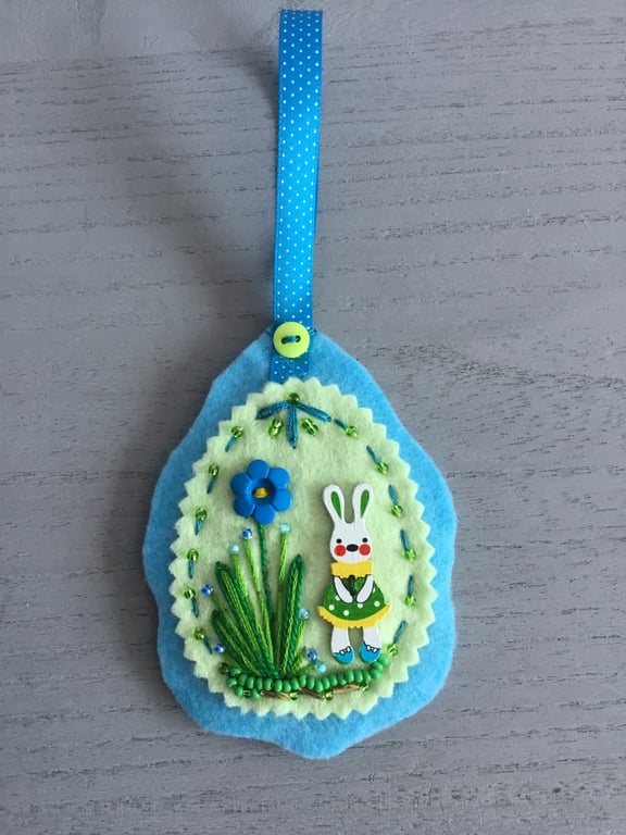 Hand Embroidered Spring Time Hanging Decoration 