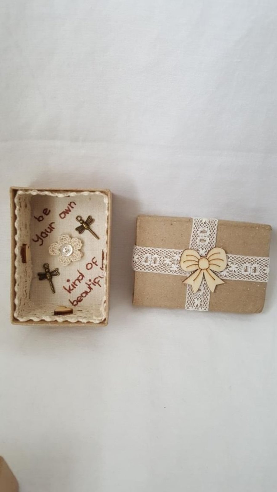 small miniature art diorama with a message 'be your own kind of beautiful'