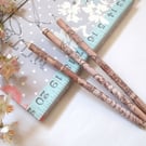 Set of THREE Fantasy Map Themed Pencils