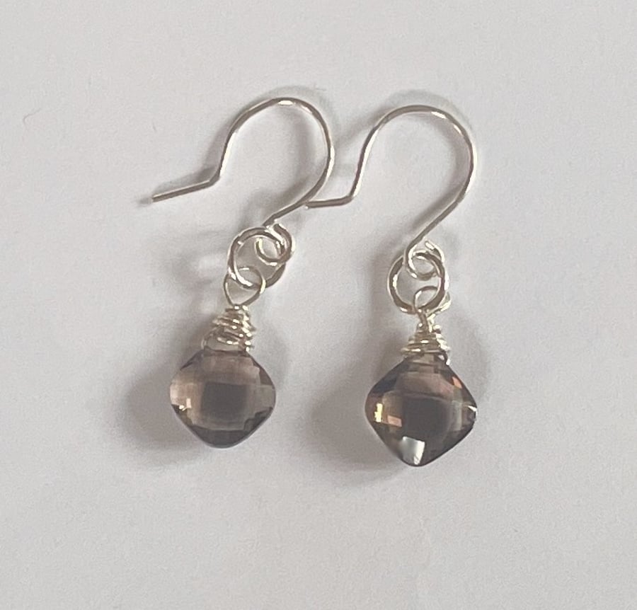 Smoky quartz earrings drops