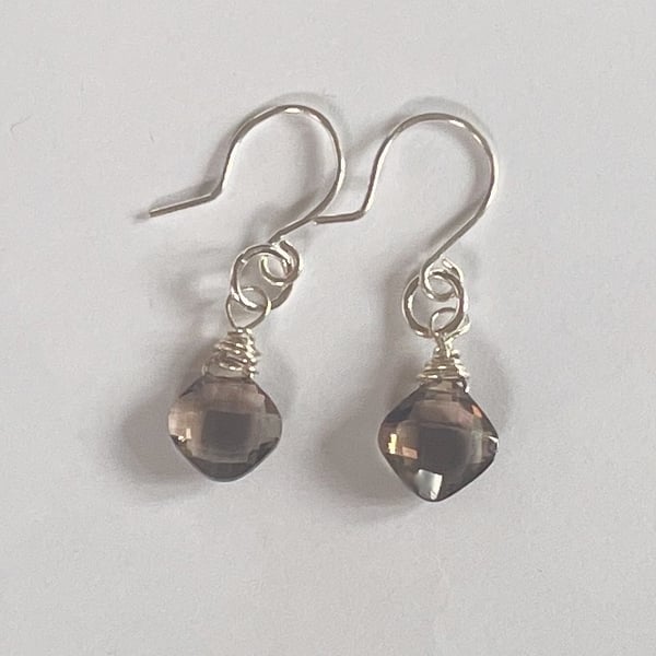 Smoky quartz earrings drops