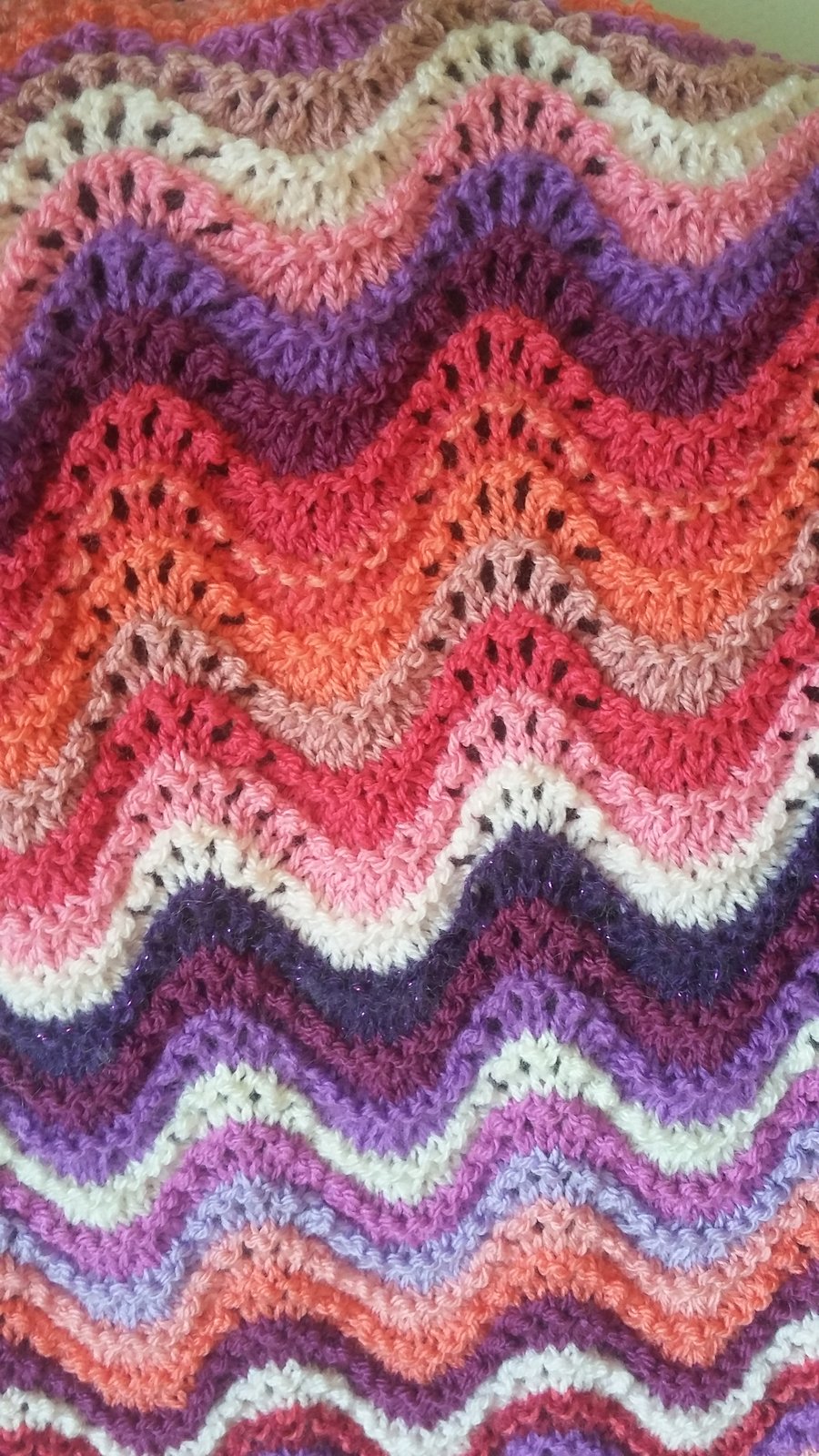 Hand knit baby blanket 