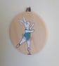 Ballerina Bunny Hanging Decoration Hand Painted Ballet Dancer Rabbit - Image 3
