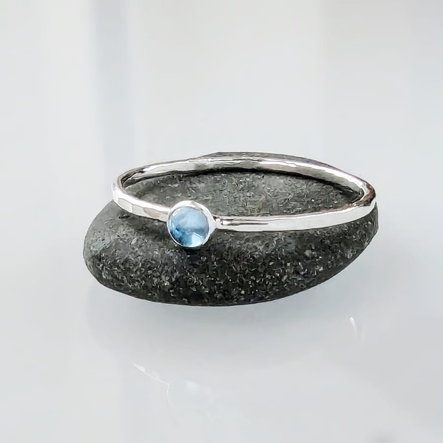 Sterling Silver Topaz Ring, Handmade Urban Jewellery Design