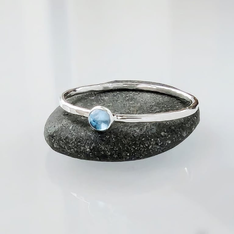 Sterling Silver Topaz Ring, Handmade Urban Jewellery Design
