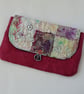 Raspberry pink clutch bag with textile art feature - Image 6