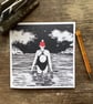 Swimmer Christmas Card - wild swimming, sea swim, outdoor swimmer - Image 3