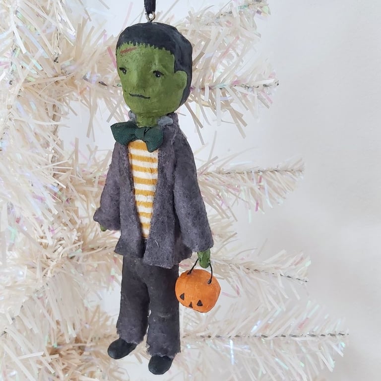 Spun Cotton Frankenstein Halloween Hanging Decoration