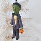 Spun Cotton Frankenstein Halloween Hanging Decoration