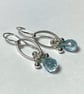 Silver and blue topaz drop earrings 