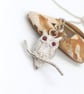  Ruby Owl Necklace Sterling Silver Hallmarked Handmade Gem Owl - Image 1