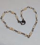 Pearl and copper wirework necklace with toggle clasp, June birthstone  - Image 1