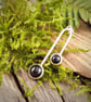 Sterling silver pendant with two black onyx cabochons - Image 4