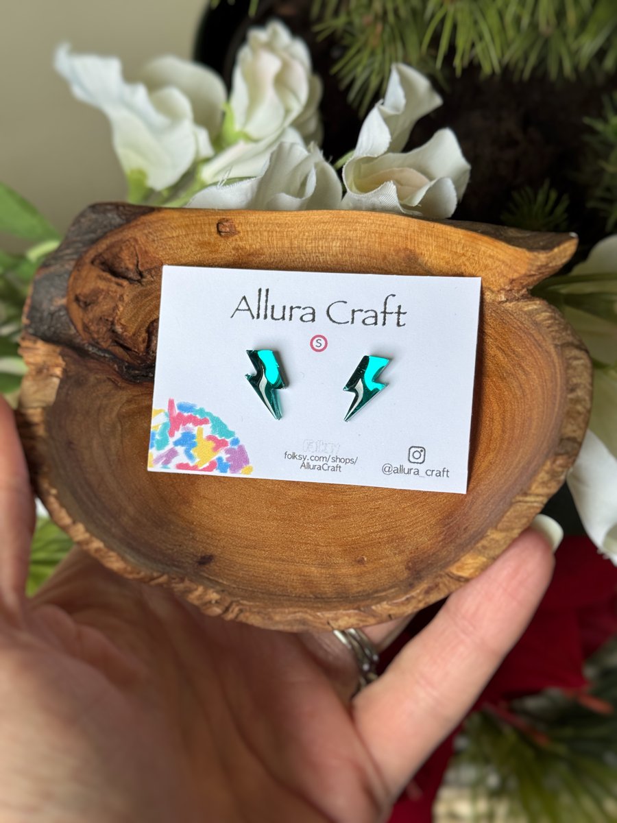 lightning Bolts Teal - Small