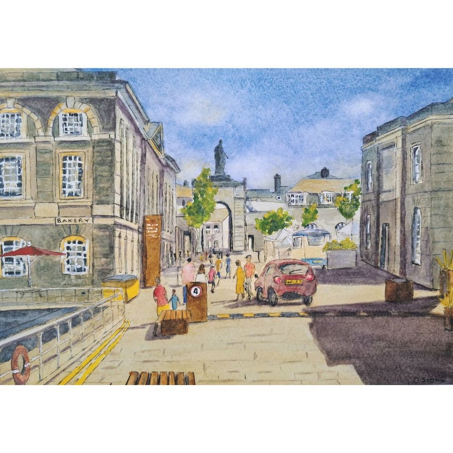  Art print of the Royal William Yard Plymouth from original watercolour painting