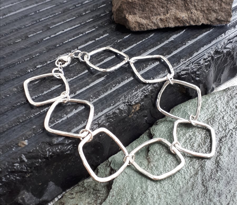 Recycled Sterling Silver Abstract Design Bracelet